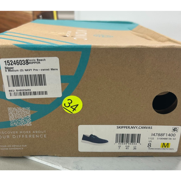 Vionic Skipper Canvas Slip-On Comfort Shoes Navy I4788F1400 Men's US 8M - Picture 10 of 10